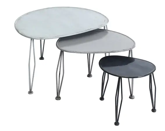 Set de 3 mesitas auxiliares de estilo vintage